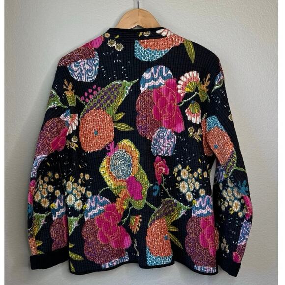 ITF Floral Cotton Quilted Reversable Lightweight Jacket Size L/XL - Picture 2 of 8